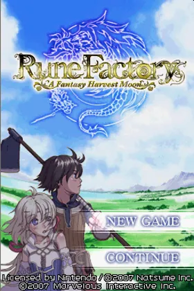 Rune Factory - A Fantasy Harvest Moon (USA) screen shot title